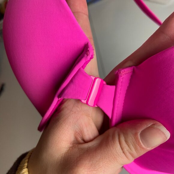 Victoria's Secret 34C T Shirt Push Up Full Coverage Bra Strappy Hot Pink - Picture 5 of 6